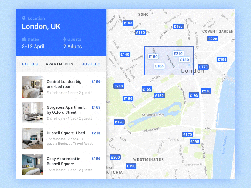 Real Estate Objects on Map