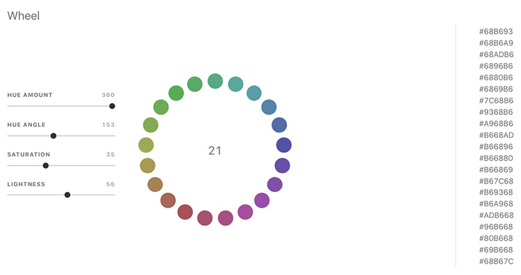 Color wheel for designers