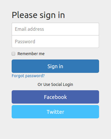 Social Media login