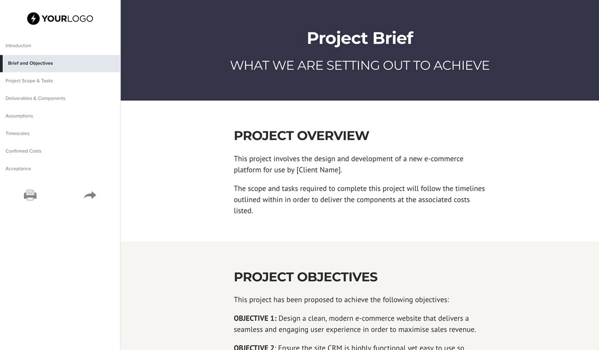 Software Project Brief Template