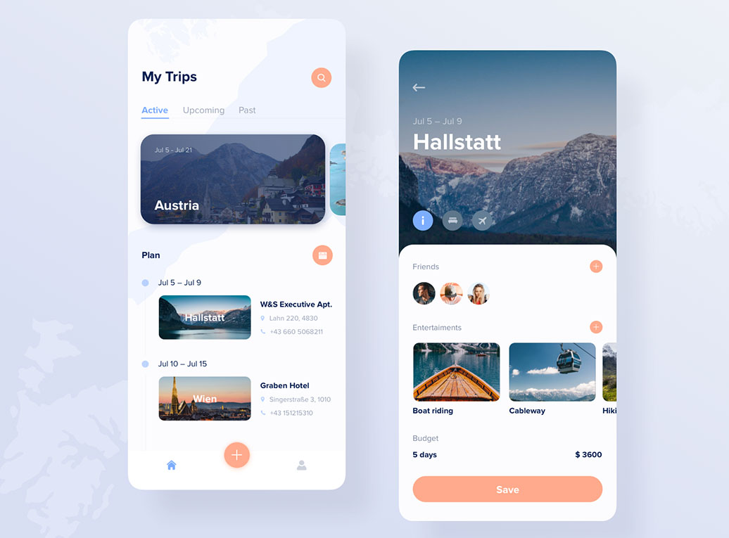 Trip Planner app concept