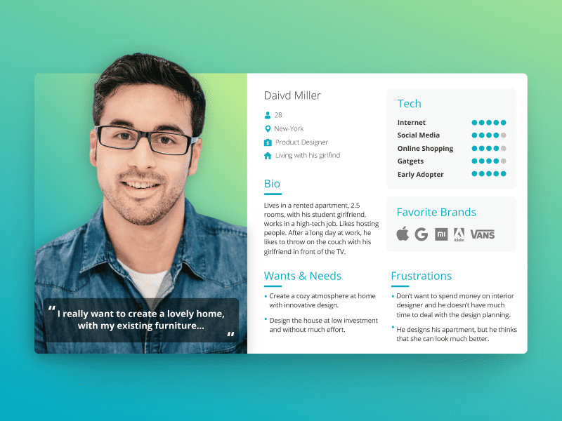 User Persona profile example