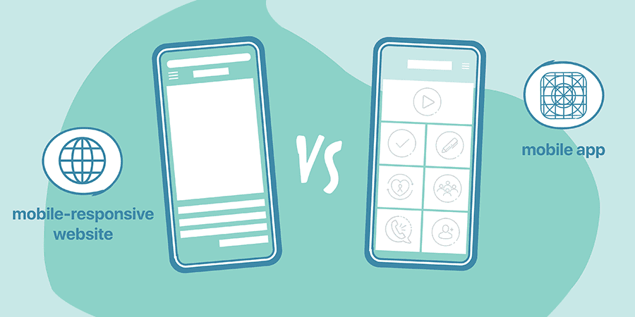 Mobile responsive website and mobile app comparison