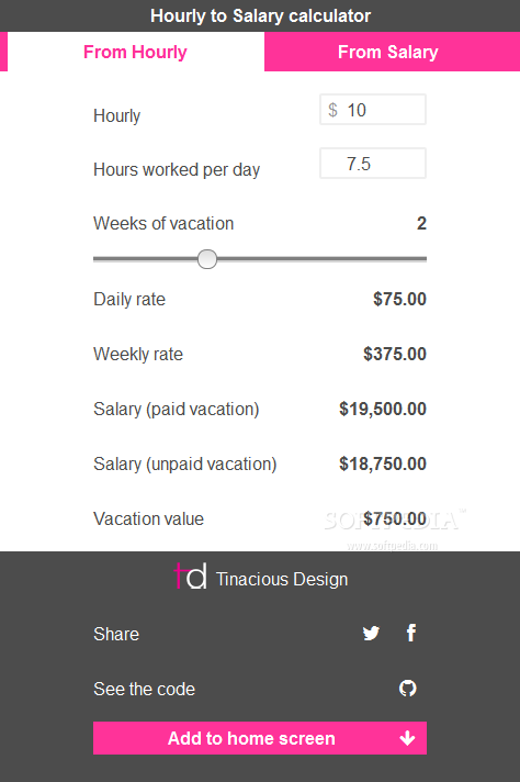 Salary and Hourly Wage Calculator